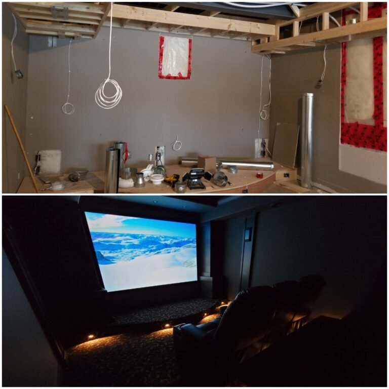Complete Custom Home Cinema Theatre Equipped with Smart Home Automation Technology and High End Audio Visual Equipment by Mission Audio Visual
