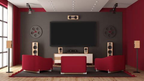 Home Cinema with wall mounted TV